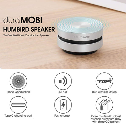 Splenssy Wirelessly BT Mini Speaker Bone Conduction Wireless, Stereo Bass Sound Creative Portable Speaker Mini Size Music Player Built-in Mic Sound Box for Home,Outdoor,Travel