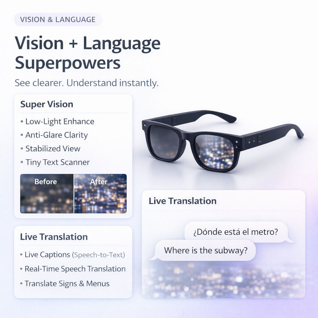 AI Smart Camera Glasses